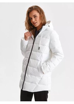 Biała kurtka zimowa z kapturem ze sklepu Top Secret w kategorii Kurtki damskie - zdjęcie 147434554