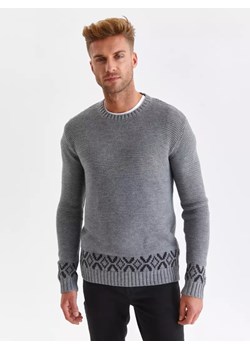 Sweter z wzorzystym wykończeniem ze sklepu Top Secret w kategorii Swetry męskie - zdjęcie 147441642