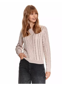 Krótki sweter z ozdobnym splotem ze sklepu Top Secret w kategorii Swetry damskie - zdjęcie 147441762