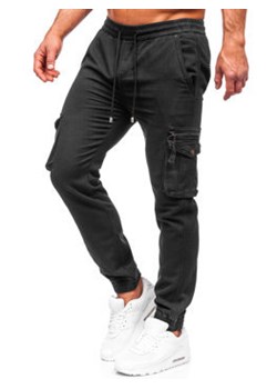 Czarne spodnie joggery bojówki męskie Denley MP0181N ze sklepu Denley w kategorii Spodnie męskie - zdjęcie 147488011