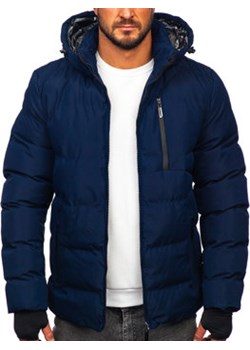 Granatowa pikowana kurtka męska zimowa Denley 5M756 ze sklepu Denley w kategorii Kurtki męskie - zdjęcie 147488013
