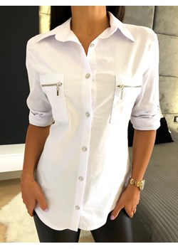 Biała Klasyczna Koszula ze sklepu ModnaKiecka.pl w kategorii Koszule damskie - zdjęcie 147553352