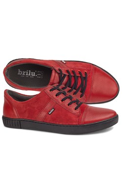 Buty ze skóry naturalnej Gustavo czerwone ze sklepu brilu.pl w kategorii Półbuty męskie - zdjęcie 147560990
