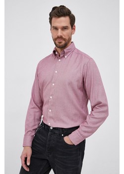 Eton Koszula męska kolor bordowy regular z kołnierzykiem button-down ze sklepu ANSWEAR.com w kategorii Koszule męskie - zdjęcie 147578591