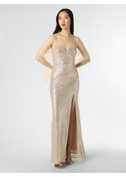 Luxuar Fashion Damska sukienka wieczorowa z etolą Kobiety Sztuczne włókno złoty jednolity ze sklepu vangraaf w kategorii Sukienki - zdjęcie 147592362