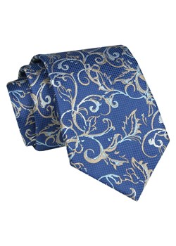 Krawat - ALTIES - Niebieski, Motyw Kwiatowy KRALTS0857 ze sklepu JegoSzafa.pl w kategorii Krawaty - zdjęcie 147609641