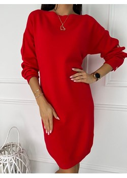 Czerwona Sweterkowa Sukienka ze sklepu ModnaKiecka.pl w kategorii Sukienki - zdjęcie 147613720