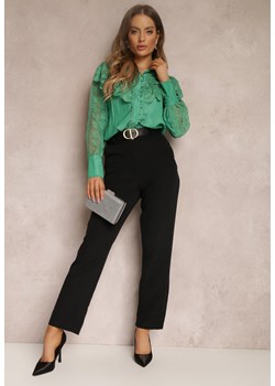 Czarne Spodnie Regular Garniturowe Rada ze sklepu Renee odzież w kategorii Spodnie damskie - zdjęcie 147614751
