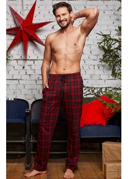 Piżamowe spodnie męskie w kratę długie Zeman, Kolor czerwono-czarny, Rozmiar M, Italian Fashion ze sklepu Intymna w kategorii Piżamy męskie - zdjęcie 147623940