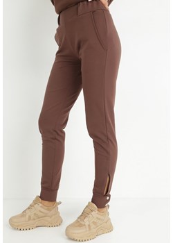 Brązowe Spodnie Iten ze sklepu Born2be Odzież w kategorii Spodnie damskie - zdjęcie 147703624