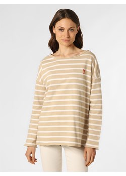 Marie Lund Damska bluza nierozpinana Kobiety Materiał dresowy beżowy w paski ze sklepu vangraaf w kategorii Bluzy damskie - zdjęcie 147727454