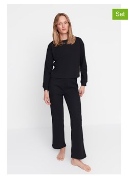 2-częściowy zestaw w kolorze czarnym - koszulka, spodnie ze sklepu Limango Polska w kategorii Bluzki damskie - zdjęcie 147743584