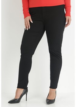 Czarne Spodnie Ocieplane z Imitacji Skóry Brest ze sklepu Born2be Odzież w kategorii Spodnie damskie - zdjęcie 147802531