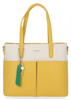 Klasyczna torebka damska David Jones Żółta ze sklepu torbs.pl w kategorii Torby Shopper bag - zdjęcie 147809451