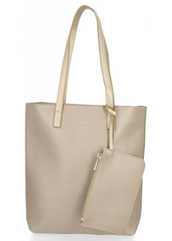 Klasyczna torebka damska David Jones Złota ze sklepu torbs.pl w kategorii Torby Shopper bag - zdjęcie 147809732