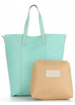Torebki Skórzane typu Shopper firmy VITTORIA GOTTI Mietowe (kolory) ze sklepu torbs.pl w kategorii Torby Shopper bag - zdjęcie 147809743