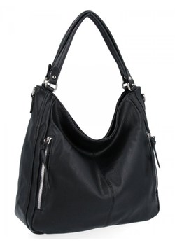 Torebka Damska Na Ramię XL firmy Hernan Czarna ze sklepu torbs.pl w kategorii Torby Shopper bag - zdjęcie 147810250