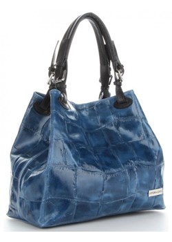 Torebki Skórzane ShopperBag firmy VITTORIA GOTTI Jeansowe (kolory) ze sklepu torbs.pl w kategorii Torby Shopper bag - zdjęcie 147810832