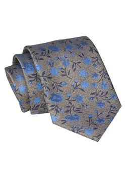 Krawat - ALTIES - Beżowy, Motyw Kwiatowy KRALTS0832 ze sklepu JegoSzafa.pl w kategorii Krawaty - zdjęcie 147823874