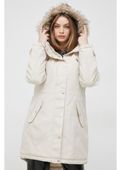 Vero Moda kurtka damska kolor beżowy zimowa ze sklepu ANSWEAR.com w kategorii Kurtki damskie - zdjęcie 147863851