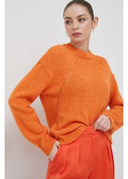 United Colors of Benetton sweter z domieszką wełny damski kolor pomarańczowy lekki ze sklepu ANSWEAR.com w kategorii Swetry damskie - zdjęcie 147872270