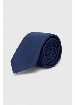 HUGO krawat jedwabny kolor niebieski ze sklepu ANSWEAR.com w kategorii Krawaty - zdjęcie 147872373