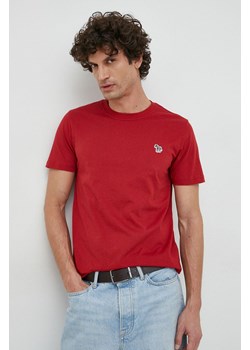 PS Paul Smith t-shirt bawełniany kolor czerwony gładki ze sklepu ANSWEAR.com w kategorii T-shirty męskie - zdjęcie 147872572