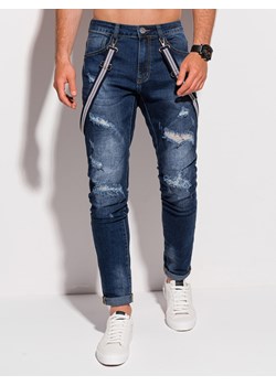 Spodnie męskie jeansowe 1256P - niebieskie ze sklepu Edoti w kategorii Jeansy męskie - zdjęcie 147907333