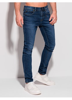 Spodnie męskie jeansowe 1301P - ciemnoniebieskie ze sklepu Edoti w kategorii Jeansy męskie - zdjęcie 147907613