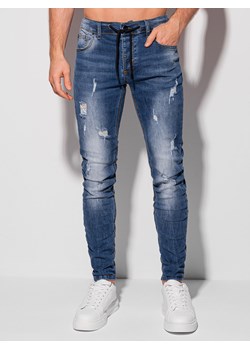 Spodnie męskie jeansowe 1308P - niebieskie ze sklepu Edoti w kategorii Jeansy męskie - zdjęcie 147907732
