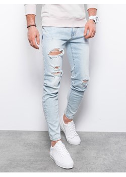 Spodnie męskie jeansowe II gatunek 1020P - jasnoniebieskie ze sklepu Edoti w kategorii Jeansy męskie - zdjęcie 147908783