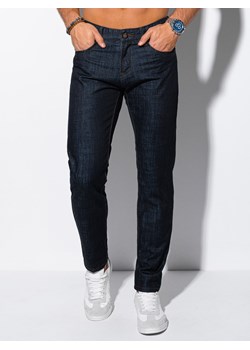 Spodnie męskie jeansowe 1148P - ciemnoniebieskie ze sklepu Edoti w kategorii Jeansy męskie - zdjęcie 147909561