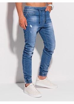 Spodnie męskie jeansowe 1247P - niebieskie ze sklepu Edoti w kategorii Jeansy męskie - zdjęcie 147909861