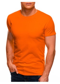 T-shirt męski basic 970S - pomarańczowy ze sklepu Edoti w kategorii T-shirty męskie - zdjęcie 147910382