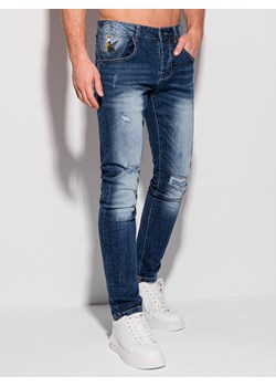 Spodnie męskie jeansowe 1307P - niebieskie ze sklepu Edoti w kategorii Jeansy męskie - zdjęcie 147911051