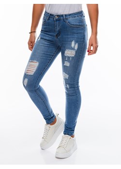 Spodnie damskie jeansowe 202PLR - niebieskie ze sklepu Edoti w kategorii Jeansy damskie - zdjęcie 147911182