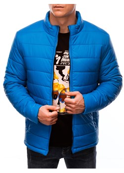Kurtka męska przejściowa pikowana 526C - niebieska ze sklepu Edoti w kategorii Kurtki męskie - zdjęcie 147911984