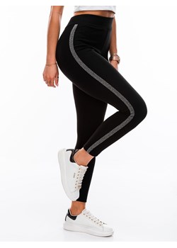 Spodnie damskie legginsy PLR121 - czarne ze sklepu Edoti w kategorii Spodnie damskie - zdjęcie 147912172
