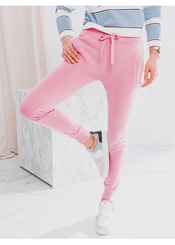 Spodnie damskie dresowe 001PLR - różowe ze sklepu Edoti w kategorii Spodnie damskie - zdjęcie 147912220