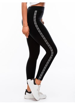 Spodnie damskie legginsy 096PLR - czarne ze sklepu Edoti w kategorii Spodnie damskie - zdjęcie 147912550