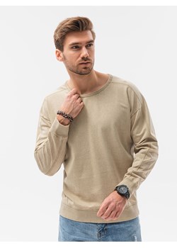 Bluza męska bez kaptura 1161B - beżowa ze sklepu Edoti w kategorii Bluzy męskie - zdjęcie 147913453