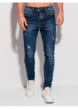 Spodnie męskie jeansowe 1300P - ciemnoniebieskie ze sklepu Edoti w kategorii Jeansy męskie - zdjęcie 147913573