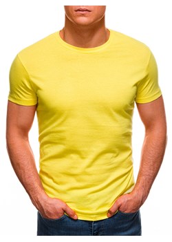T-shirt męski basic 970S - żółty ze sklepu Edoti w kategorii T-shirty męskie - zdjęcie 147913683
