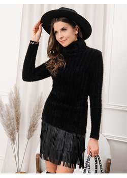 Sweter damski z golfem 019ELR - czarny ze sklepu Edoti w kategorii Swetry damskie - zdjęcie 147913802