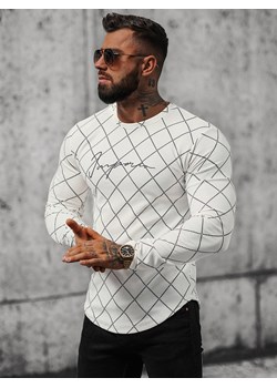 Bluza męska biała OZONEE O/5919BZ ze sklepu ozonee.pl w kategorii Bluzy męskie - zdjęcie 147914460