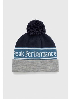 Peak Performance czapka kolor szary z grubej dzianiny ze sklepu ANSWEAR.com w kategorii Czapki zimowe męskie - zdjęcie 147975830