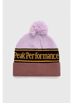 Peak Performance czapka kolor fioletowy z grubej dzianiny ze sklepu ANSWEAR.com w kategorii Czapki zimowe męskie - zdjęcie 147975833