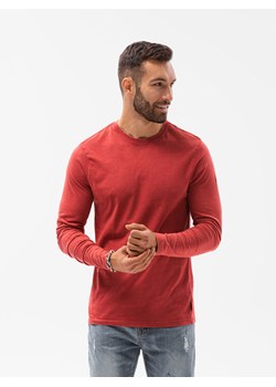 Longsleeve męski bez nadruku L131 - czerwony ze sklepu ombre w kategorii T-shirty męskie - zdjęcie 147985742