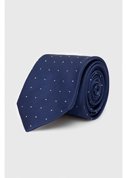 HUGO krawat jedwabny kolor granatowy ze sklepu ANSWEAR.com w kategorii Krawaty - zdjęcie 148019850