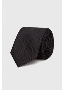 HUGO krawat jedwabny kolor czarny ze sklepu ANSWEAR.com w kategorii Krawaty - zdjęcie 148019860